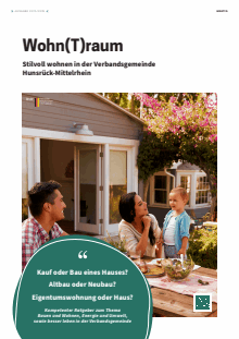 Titelbild der Informationsbroschüre "Wohn(t)raumbroschüre" - Verbandsgemeinde Hunsrück-Mittelrhein Titelbild der Broschüre